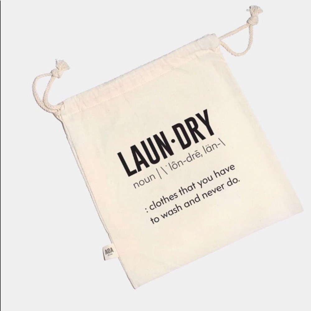 NWT Laundry drawstring canvas bag